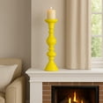 thumbnail image 7 of Naze Tabletop Candle Holder with Turned Accents, 23 Inch Yellow Resin, 7 of 7