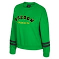 thumbnail image 2 of Women's Colosseum Green Oregon Ducks Splashy Crewneck Fleece Sweatshirt, 2 of 3