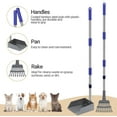 thumbnail image 3 of Niubya Pooper Scooper for Dog, Poop Scoop with 2 Pack Adjustable Long Handle, Blue&Silver, 3 of 5