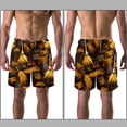 thumbnail image 3 of luoweisi Men's Beach Shorts Quick Dry Swim Trunks with Mesh Lining halloween broom L, 3 of 5