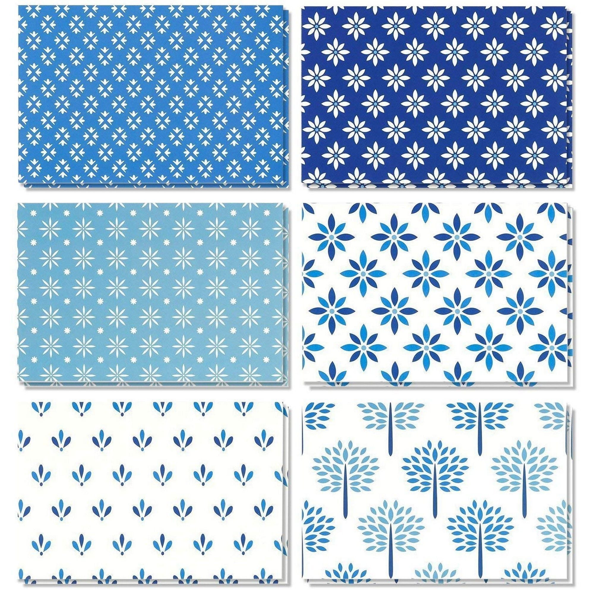 Pack of 4 Blank Flowery Notecards Blank Inside Greetings Card Packs