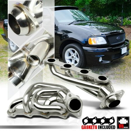 Stainless Steel Shorty Exhaust Header Manifold for 97-03 Ford F150 5.4 330 V8 98 99 00 01 (Best Exhaust For Ford F150)