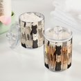 thumbnail image 2 of Yayeee 2 Pack Qtip Holder Bathroom Cotton Swab Canister with Lid Clear Dispenser Set, Beige Cute Cats, 2 of 6
