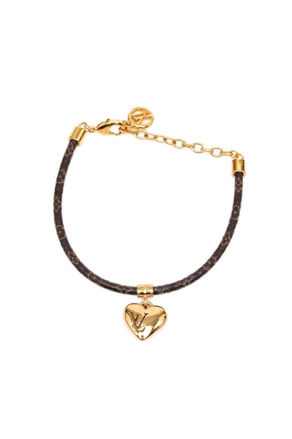 Pre-Owned Louis Vuitton Monogram Blooming Heart Bracelet M8907Z Brown Plated Women's LOUIS...