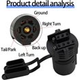 thumbnail image 3 of Trailer Plug Adapters, 7 Pin to 4 and 5 Flat Blade Trailer Connector, 2-in-1 Flat Blade Plug, Automotive Accessories Universal for Trailer, Tow Hitch, RV, Boat, 3 of 5