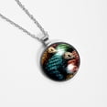 thumbnail image 4 of Pangolin Elegant Glass Circular Pendant Necklace - Stunning Jewelry Piece, 4 of 5