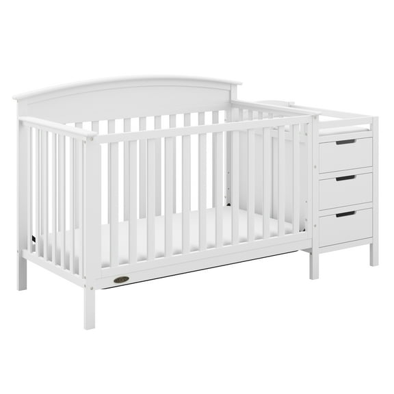 Graco Benton 4-in-1 Convertible Baby Crib and Changer, White