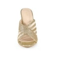 thumbnail image 6 of BLISSFUL STEP Women's High Chunky Heel Open Toe Sandals gold 7, 6 of 8