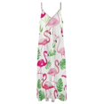 thumbnail image 4 of Flamingo Pattern Sleeveless Dress Woman Fashion Long Dresses Women's Summer Suit Dress Summer 2025 Women, 4 of 7