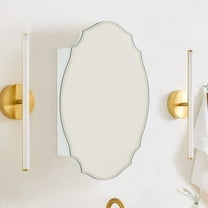 Frameless Irregular Medicine Cabinet with Beveled Mirror Bathroom Medicine Cabinet Mirror with Storage for Bathroom, 19'' H x 24'' W