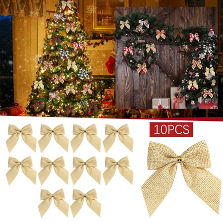 

HANXIULIN 10Pcs Christmas Bows Various Styles Bows Fabric Christmas Tree Garland Accessories Decoration Party Party Decorations Party Decoration Yellow