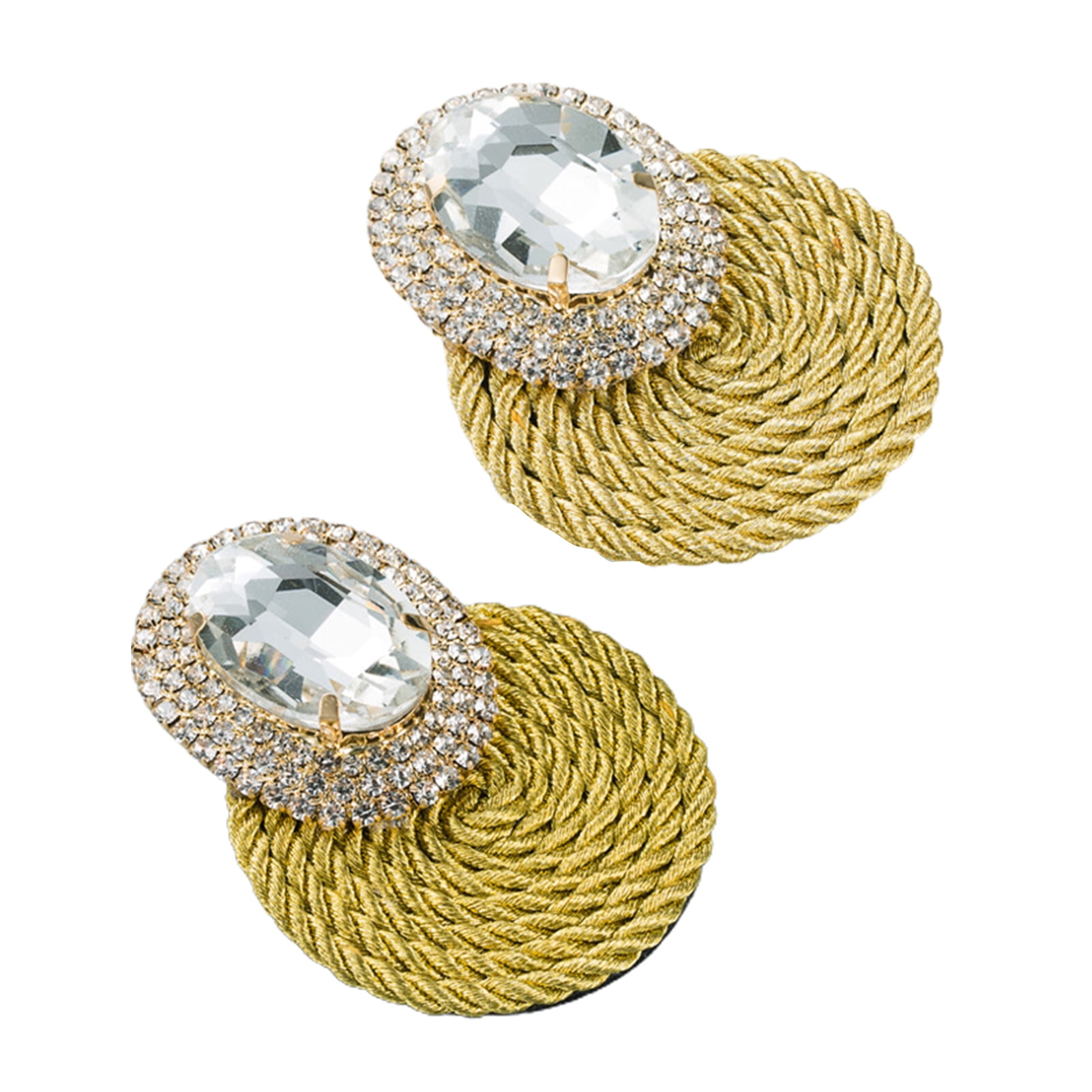 24K Yellow Gold Plated Simple Rhinestone Stud Earrings Cubic Zirconia for Women Girls Jewelry 