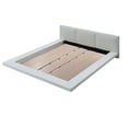 thumbnail image 2 of Benjara Platform Style Eastern King Size Bed with Leatherette Headboard- White, 2 of 6