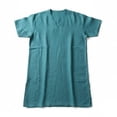 thumbnail image 2 of Sleep Robe for Men, V-Neck Short Sleeve Mid-Length Lounge Wear in Solid Color, Soft and Breathable Polyester Fabric for Home, Beach, and Vacation, 2 of 4
