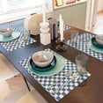 thumbnail image 6 of Placemats Set Of 4 / 6, Gray White Square Plaid Placemats For Dining Table Indoor/Outdoors Heat Resistant Washable Placemats 18" X 12", 6 of 8
