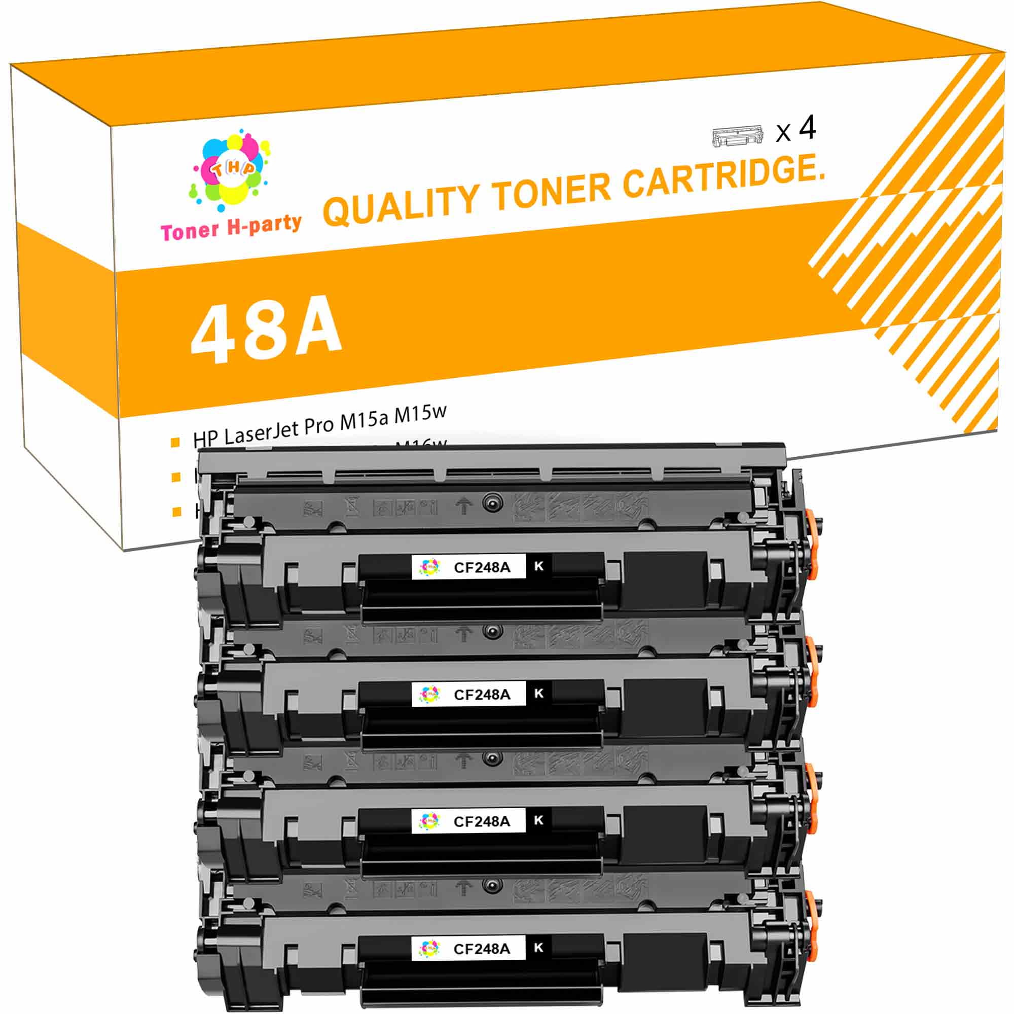 CF248A Black Toner Cartridge Replacement for Laserjet Pro M15a M15w MFP M28a MFP M28w MFP M29w MFP M30w MFP M31w Printer Ink Cartridge 1 Pack 48A Toner Compatible for HP 48A