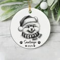 thumbnail image 5 of Customized Pomeranian Pencil Drawing Christmas Ornament 2025, Personalized Pomeranian with Santa Hat Ornament with Name and Year, Gifts for Pomeranian Lovers, Pomeranian Ornament 04zzm4, 5 of 6