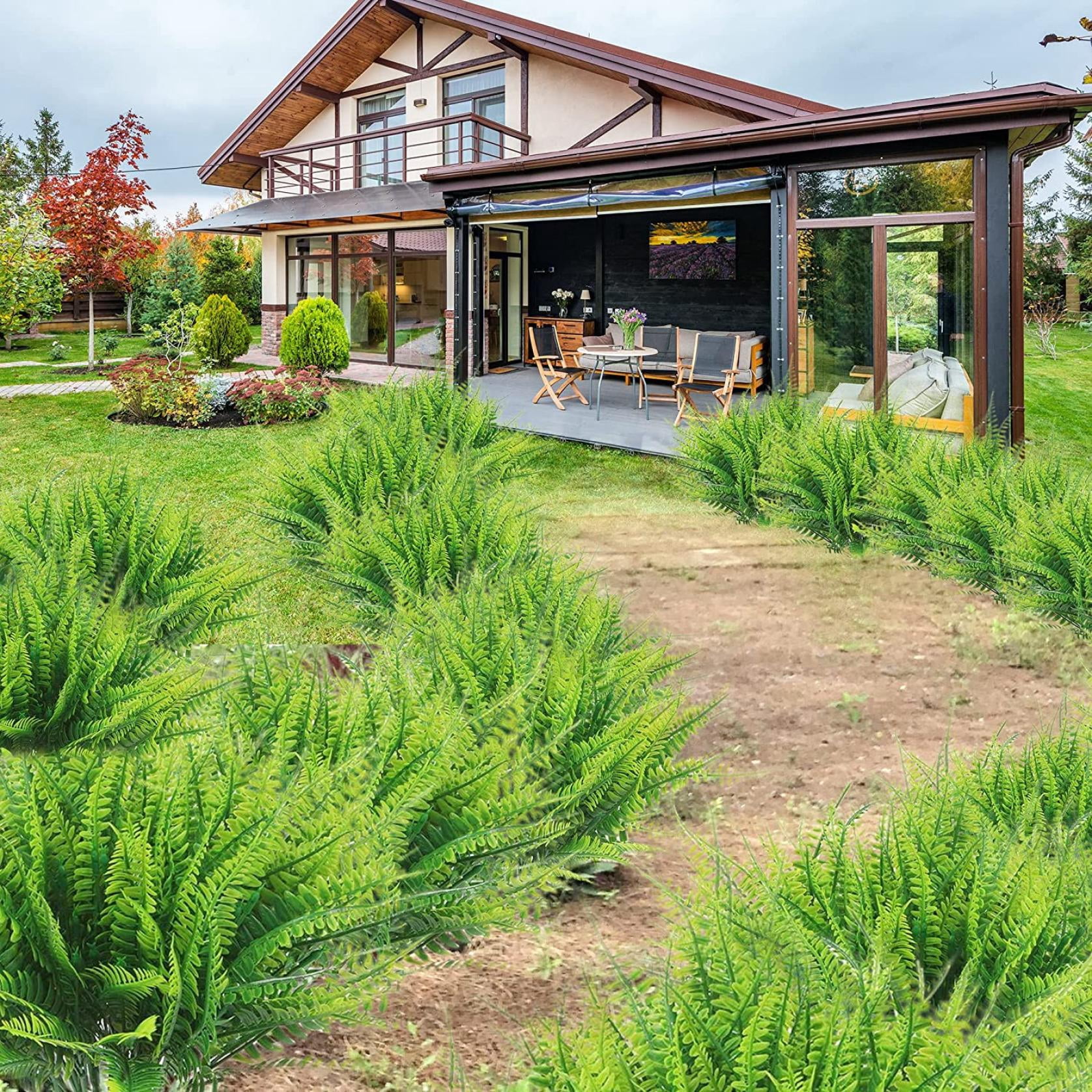 Artificial Boston Ferns for Outdoors - UV Resistant Lifelike Artificial Boston Fern, Faux Ferns Fake Ferns Artificial Plants, Boston Ferns Artificial Plants