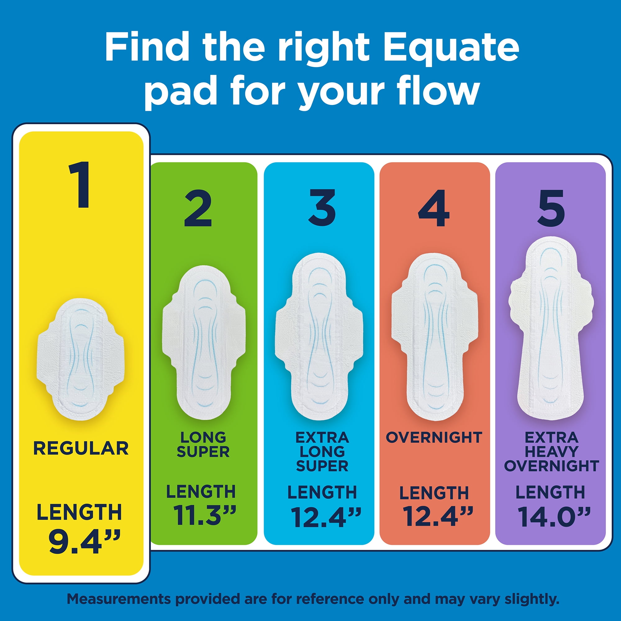 Equate Ultra Thin Pads with Flexi-Wings, Regular Absorbency, Size 1, 36 Count