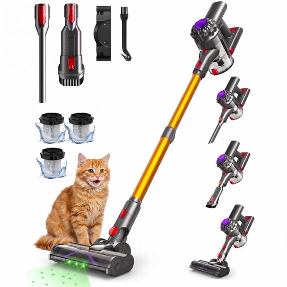 Cordless Stick Vacuum Cleaner 450W/40Kpa, 3 in 1 Rechargeable Cordless Vacuum, Lightweight Upright for Home Pet Hair Car Carpet Hardwood Floor