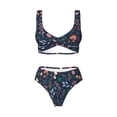 thumbnail image 4 of Daiia Colorful Flowers Women's Bikini Set Two Piece Swimsuit High Waisted Bikini Adjustable Straps Bikini Perfect for Beach, Pool, and Summer Vacation-Small, 4 of 9