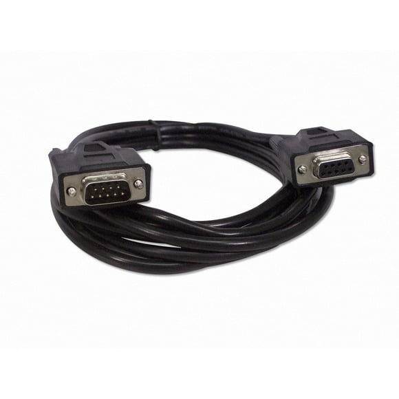 Ycs Basics Cable De Extensión Negro Db9 Serie De 9 Pines/Rs232 Macho/Hembra (10 Pies)
