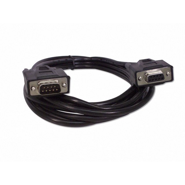 Ycs Basics Cable De Extensión Negro Db9 Serie De 9 Pines/Rs232 Macho/Hembra (10 Pies)
