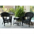 thumbnail image 2 of Jeco Ensemble de Conversation en Osier 3 Pcs Noir Sans Coussins, 2 of 2