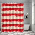 thumbnail image 6 of Bathroom Shower Curtain Independence Day Flag Waterproof Shower Curtains with Hooks, Vintage Red Brown Striped Bath Curtains Bathtub Curtain Home Decor 60x72in, 6 of 9
