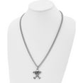 thumbnail image 4 of Stainless Steel Antiqued And Polished Skull & Crossbones 24In Necklace (24 X 30) Made In China srn800-24, 4 of 5