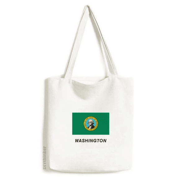 American State Flag Outline Tote Canvas Bag Shopping Satchel Casual Handbag
