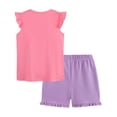 thumbnail image 5 of XEGLSBU Girls Summer Outfits Set Girls Outfit Floral Embroidery Bunny Print Sleeveless Top and Shorts Two Piece Casual Toddler (Pink-C Size 7-8 Years), 5 of 6