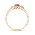thumbnail image 2 of ANGARA Natural Oval Amethyst Solitaire Ring with Diamond Clusters in 14K Rose Gold for Women (Size-7x5mm) | February Birthstone, Birthday, Anniversary, Jewelry Gift for Women | Natural Amethyst Ring, 2 of 8