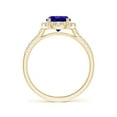thumbnail image 2 of ANGARA Natural Round 1.45 ct Tanzanite Halo Ring with Diamond Accents in 14K Yellow Gold for Women (Size-7mm) | December Birthstone, Anniversary, Jewelry Gift for Women | Natural Tanzanite Ring, 2 of 10