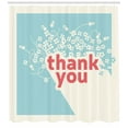 thumbnail image 3 of Thank You Shower Curtain, Tiny Stars and Rocket Pictograms with Thankful Quote Retro Design, Fabric Bathroom Set with Hooks, 69"W X 84"L Extra Long, Ivory Seafoam and Coral, by Ambesonne, 3 of 3