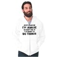 thumbnail image 4 of Funny I'm Awake But Not Ready Joke Unisex Fleece Graphic Zip Up Hoodie Brisco Brands 3X, 4 of 5