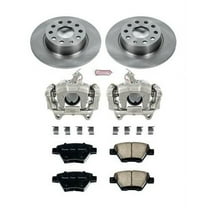 PowerStop Rear Stock Replacement Brake Pad and Rotor Kit with Calipers Fits: AUDI VOLKSWAGEN Select Models KCOE5667