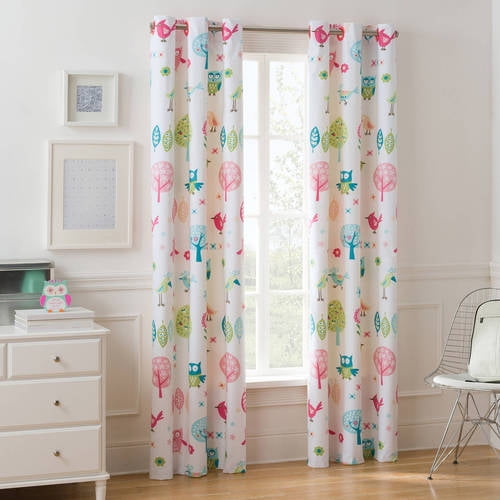 Mainstays Kids Woodland Room Darkening Single Curtain Panel Walmart