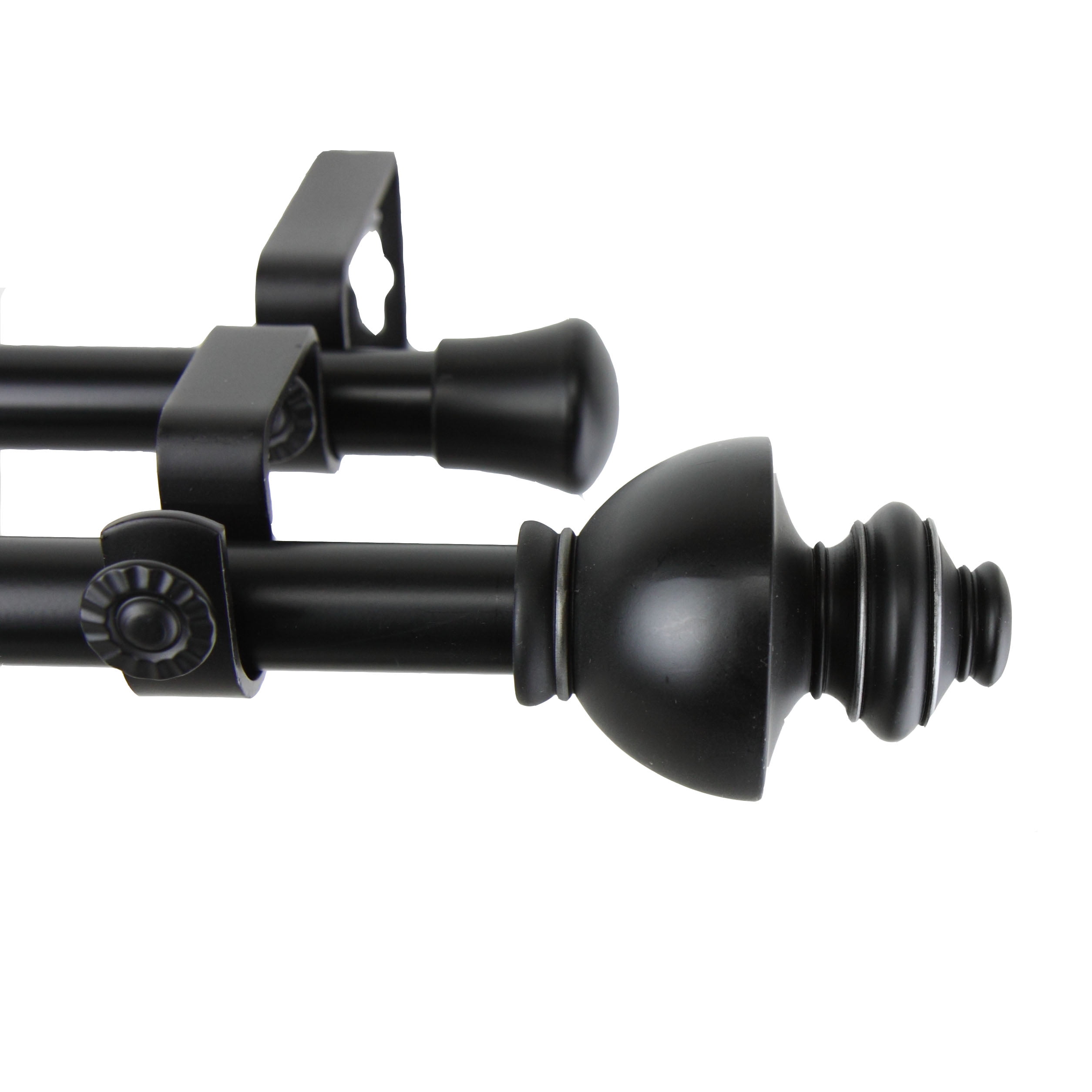 Madalena Double 13/16 inch dia. Curtain Rod 120-170" - Black