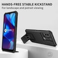 thumbnail image 5 of Tarise for Motorola Moto G Stylus 5G 2021 Phone Case with Slide Camera Cover, Kickstand Rugged Shockproof TPU Rubber Silicone Anti-Scratch Hard PC Back Case Cover for Moto G Stylus 5G 6.8", Black, 5 of 8