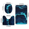 Bathroom Rugs Set 3 Piece Blue Marble And Gold, Bath Mats, Toilet Lid