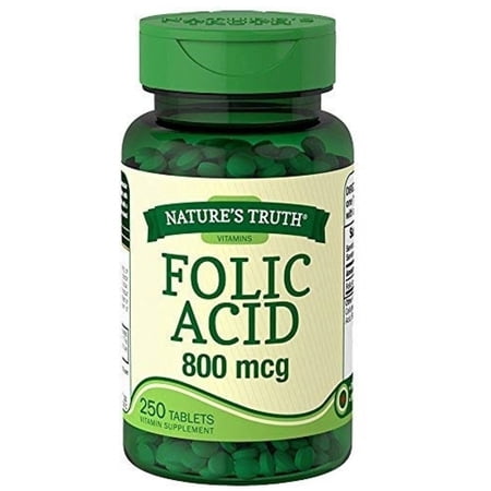 3 Pack - Nature's Truth Folic Acid 800 mcg Tablets, 250 ea