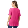 thumbnail image 2 of Woman Within Plus Size Waffle Thermal Satin Trim Tee, 2 of 6