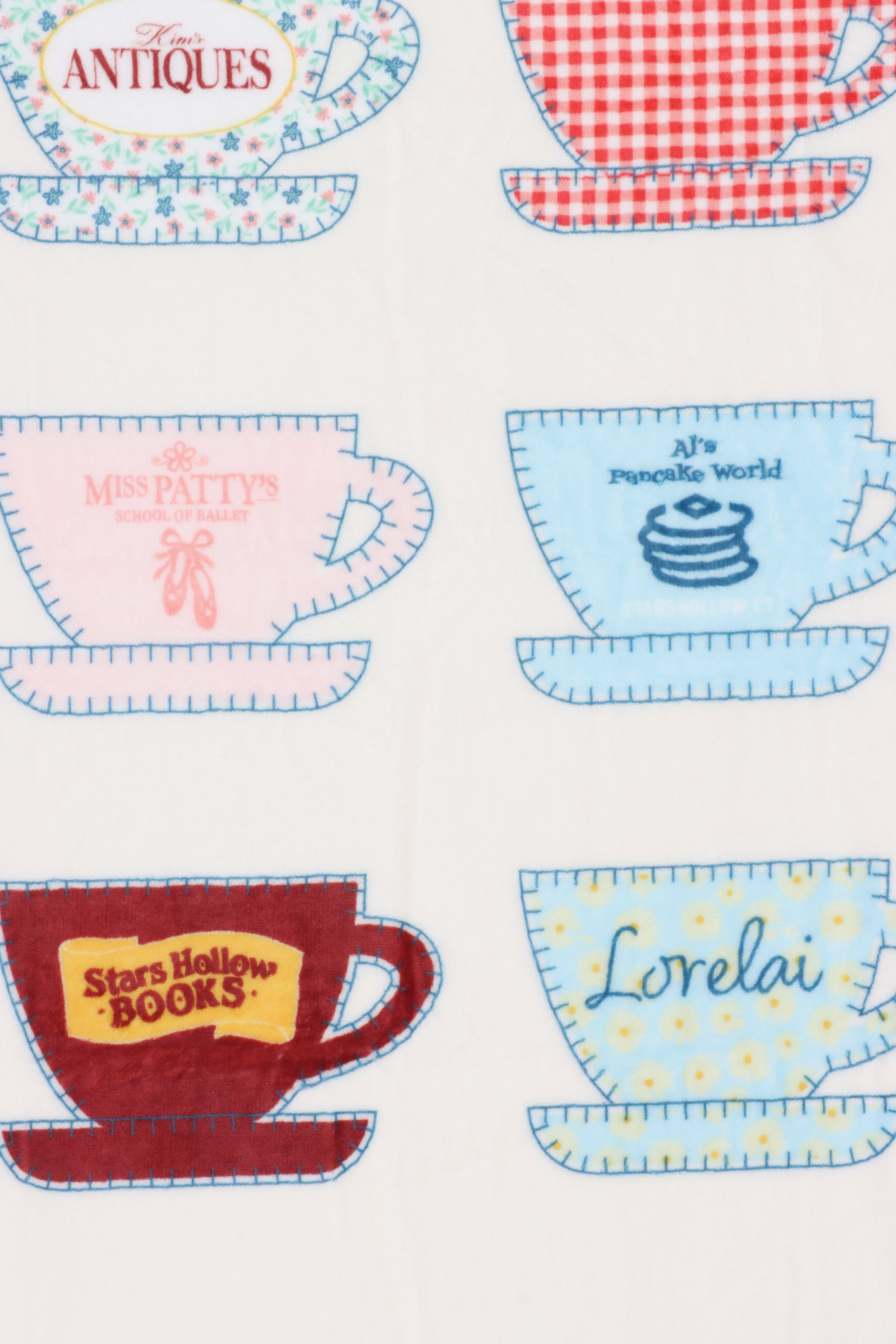 Gilmore Girls Silk Touch Throw Blanket with Coffee Cup Quilt Pattern, All Ages, Multicolor, 50" x 70"