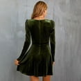 thumbnail image 3 of Vestido de terciopelo para mujer, elegante vestido de noche, vestido de cóctel de manga larga, vestido de invierno., 3 of 7