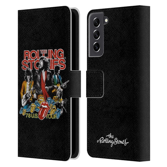 Head Case Designs Officially Licensed The Rolling Stones Key Art 78 Us Tour Vintage Leather Book Wallet Case Cover Compatible with Samsung Galaxy S21 FE 5G