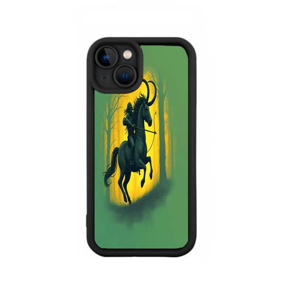Mystical Forest Horse iPhone 15 Case - Lightweight Yellowing Resistant Bow - Wielding Rider Design Perfect Fit for iPhone 15