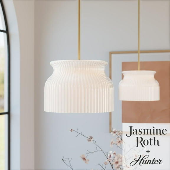 Hunter - Harlowe 1-light Luxe Gold, Medium Size Pendant Light, Dimmable, Modern Style, Urn Shaped, for Bedrooms, Dining, Living Rooms - 13182