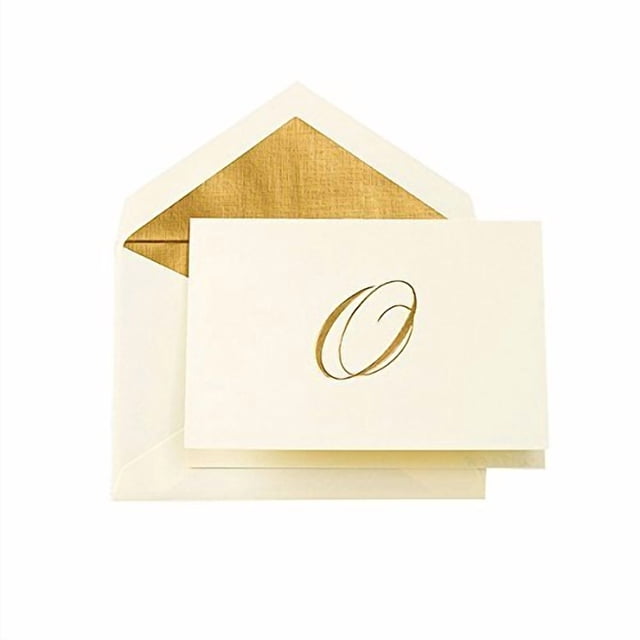 Crane & Co. Engraved Gold Script Initial Notes - O (CN19O6)