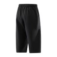 thumbnail image 5 of Yuhangmm Men Spring Summer Outdoor Casual Straight Leg Flowy Wide Solid Cropped Pants Black XXL, 5 of 5
